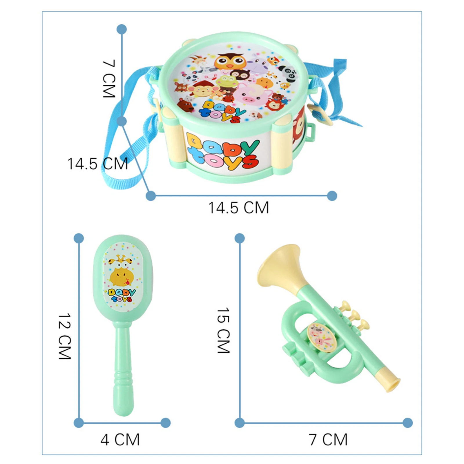 

Kids Drum Toy Music Percussion Instrument Band Kit Sand Hammer Toy Early Learning Educational Toy Baby Kids Children Gift