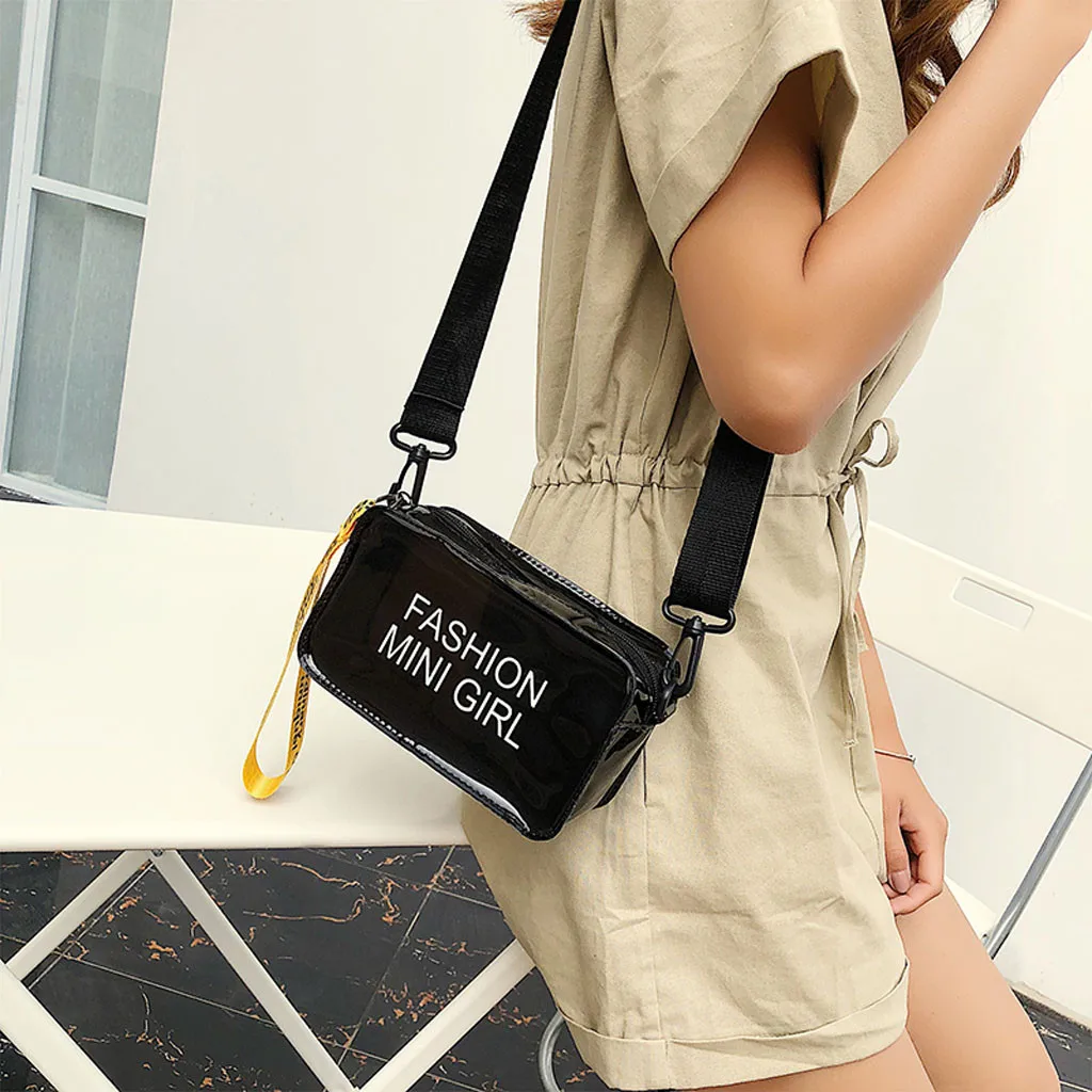 Лазерная сумка через плечо для женщин конфетного цвета с надписью модная дикая