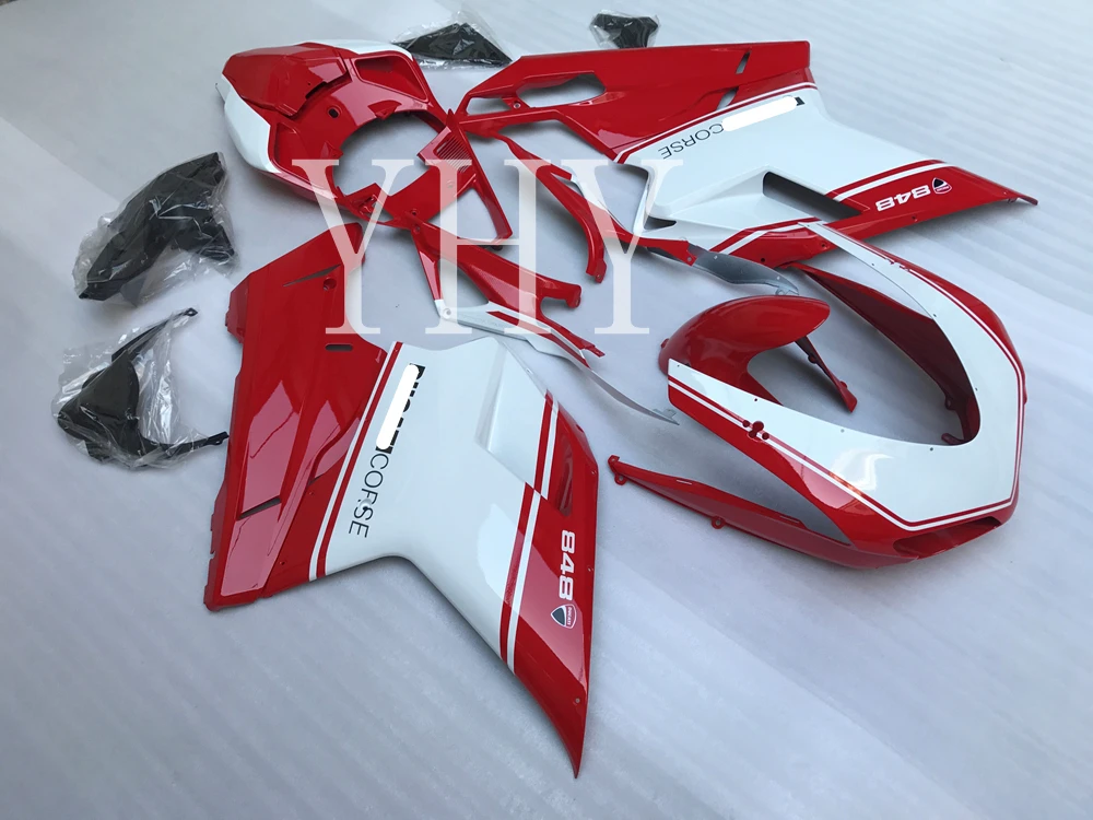 Красно белый ABS обтекатель для мотоцикла литья под давлением ducati 848 sbk 2009 1098 1198 2007