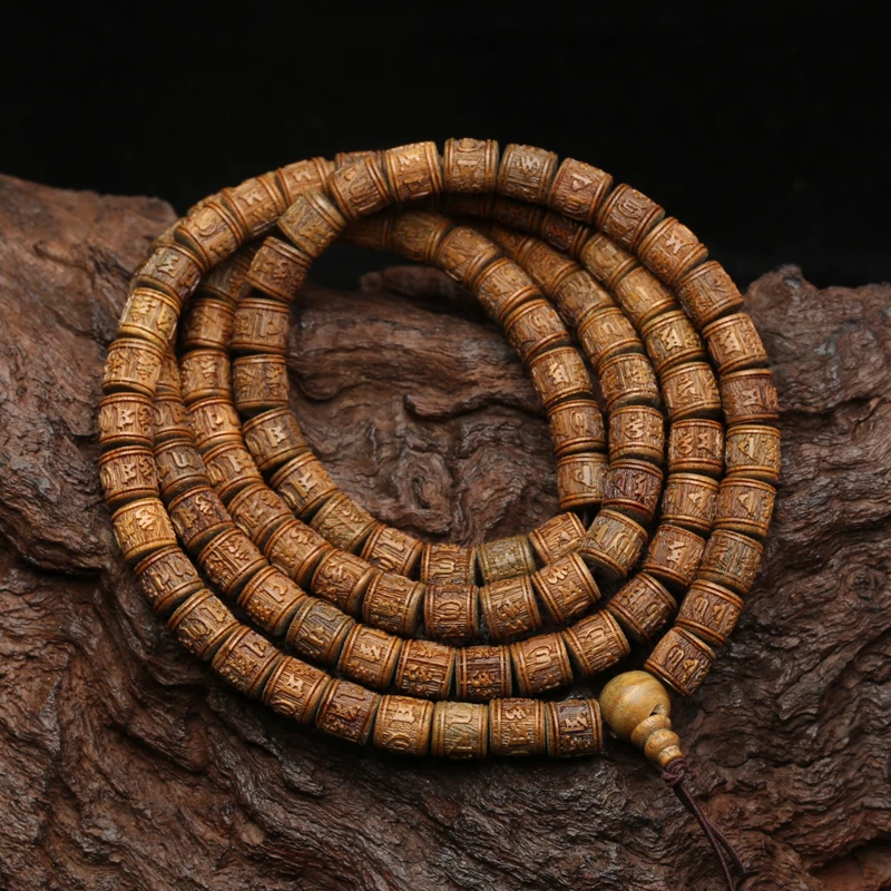 Браслет из сандалового дерева колеса 8 мм х тибетские четки с мантрой шести