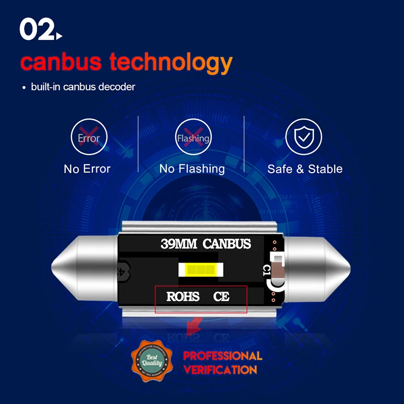 Неполярная CSP Canbus без ошибки теплые белые светодиодная гирлянда C5w C10W 31 мм 36 мм/39