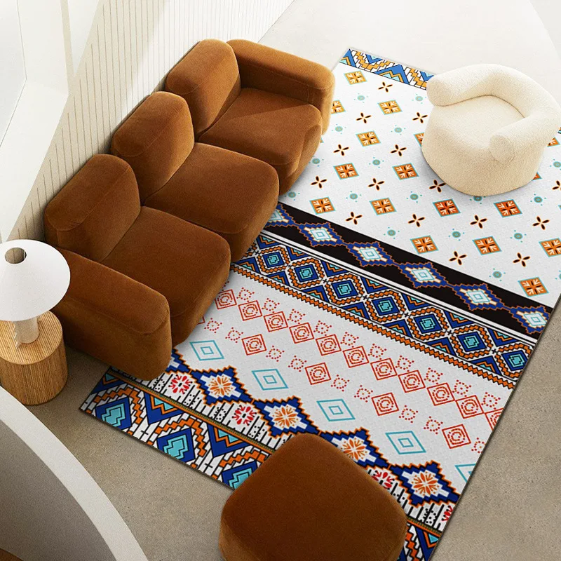 

Moroccan Carpet Floor Mats Ethnic Style Simple Carpet Bedroom Bedside Carpet Fresh Living Room Coffee Table Sofa Blanket