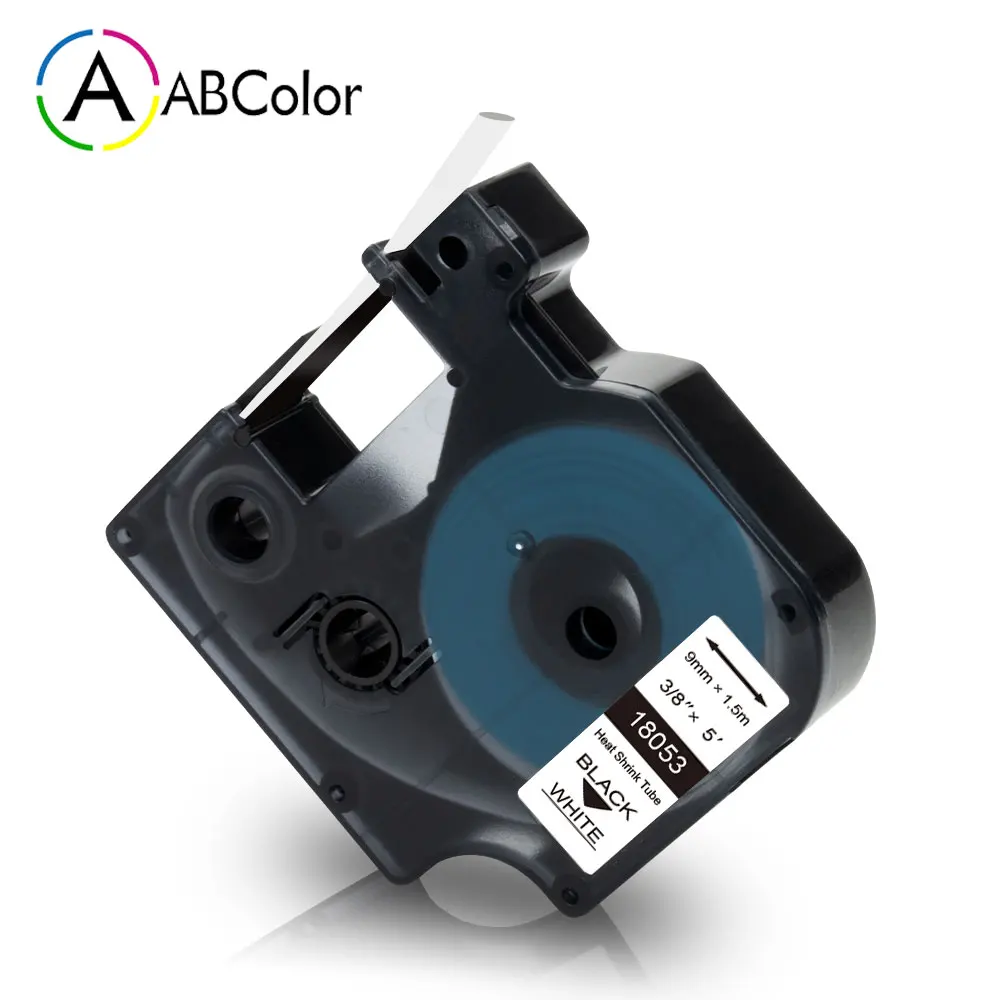 

9mm 18053 Tape For DYMO Rhino Heat Shrink Tape 18053 Industrial Tape Black on White For DYMO Rhino 4200 5200 5000 Label Maker