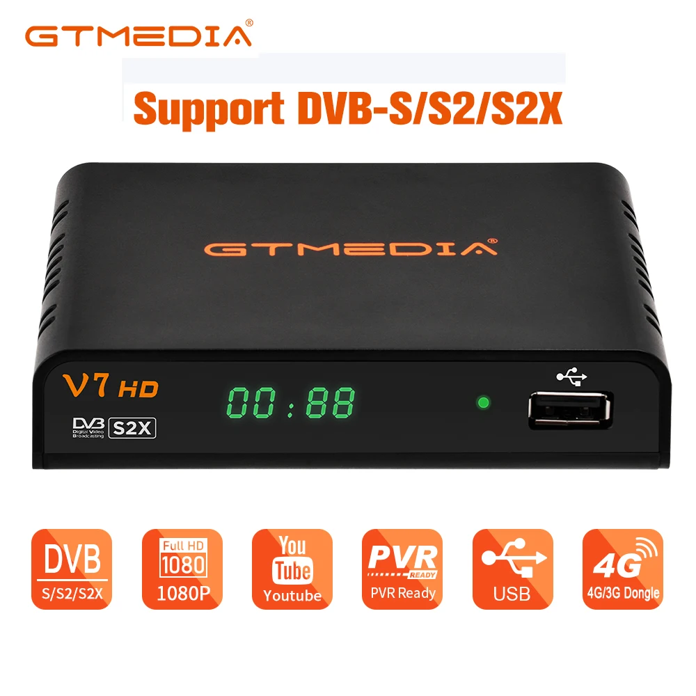 

ТВ-приставка GT MEDIA V7 S2X DVB с поддержкой USB, Wi-Fi