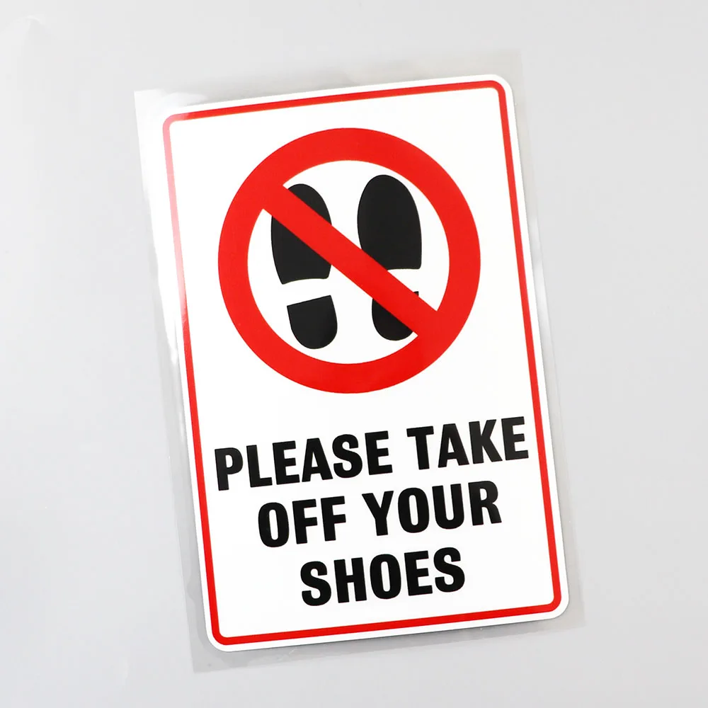 

Warning Sign Car Sticker Please Take Off Your Shoes Decal Vinyl Waterproof Material Custom Printing Fashion Decal Kk12*10cm