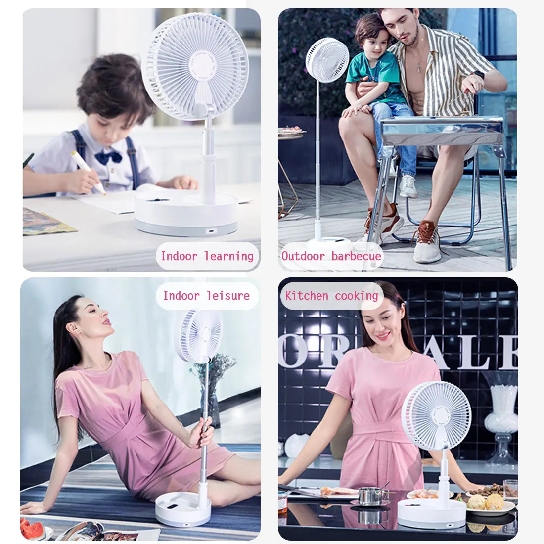 

Portable Fan Mini Folding Telescopic Floor USB Rechargeable Multifunctional Fan for Household Bedroom Office Desktop Fan Cooling