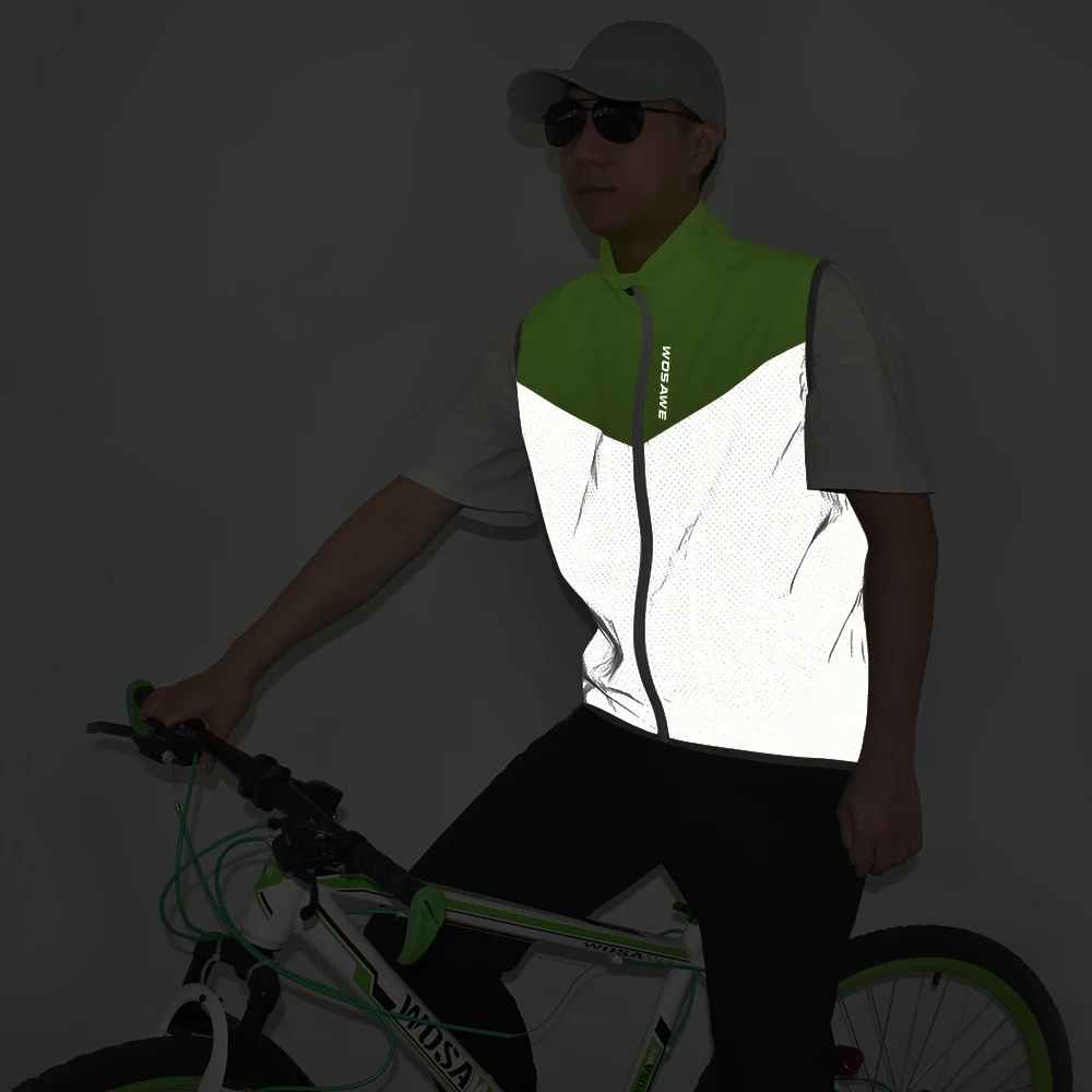 

WOSAWE Windproof Reflective Men Cycling Vest Sleeveless Sports Ciclismo Jersey MTB Road Bike Coat Bicycle Gilet Jacket Clearance