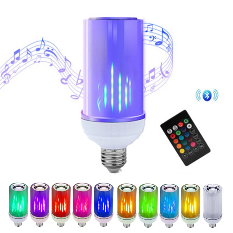 Смарт E27 E26 B22 RGB + W Bluetooth динамик светодиодный светильник лампа 8 Вт Музыка