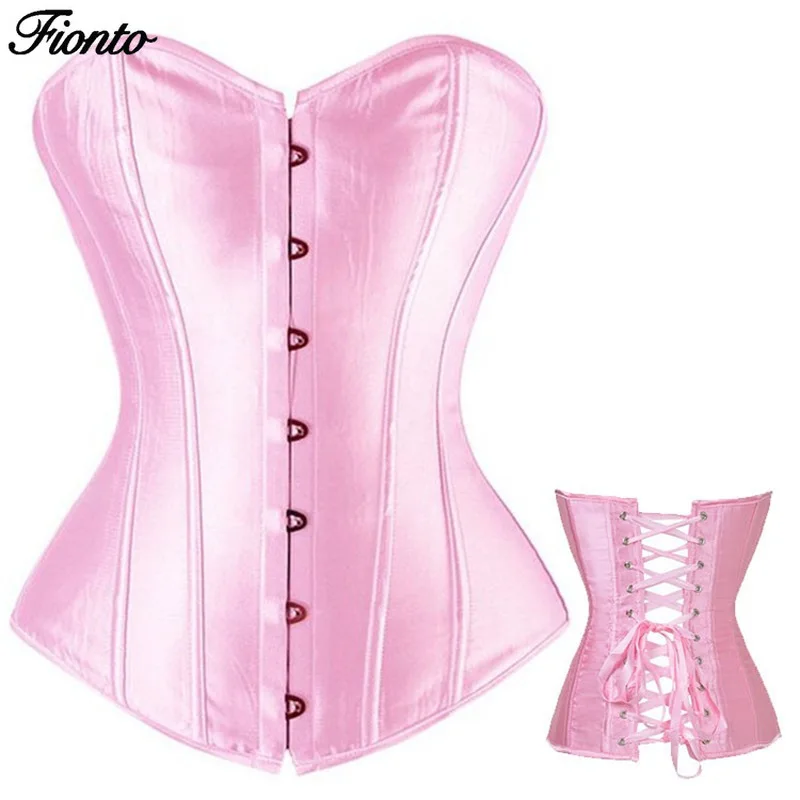 FIONTO корсет сексуальный кожаный искусственная черная стимпанк Корсеты бюстье ПВХ