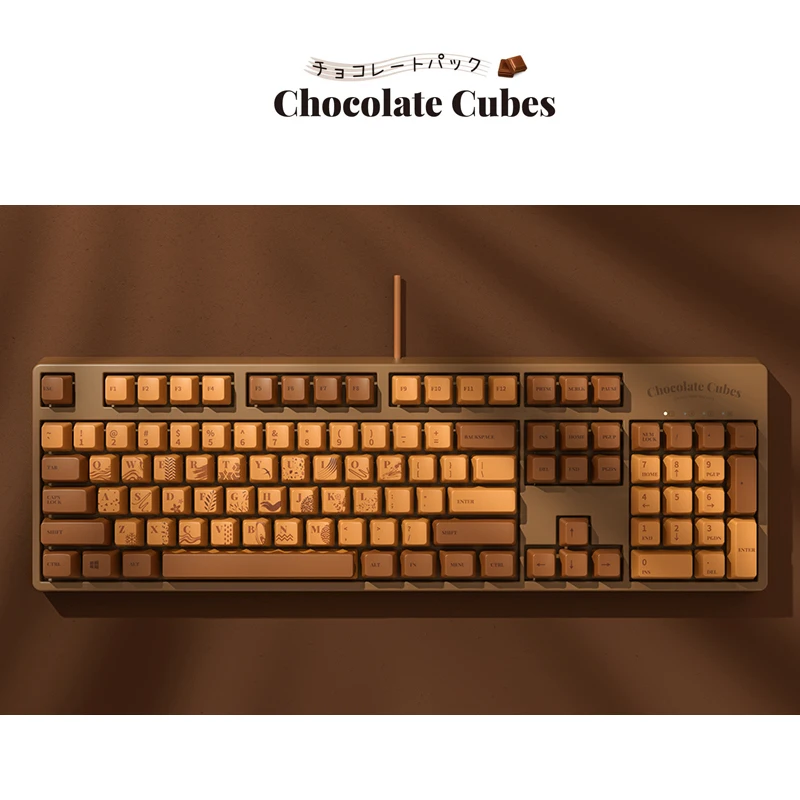 AJAZZ Gaming Keyboard with Res/Green CHERRY Mechanical Switch 104 Keys Chocolate Mechanical Keyboard for Notebook PC