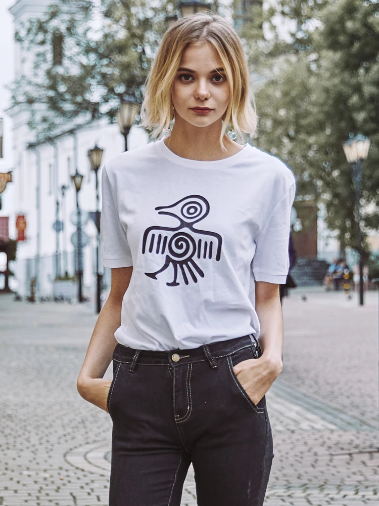 Orabird принт с животными Женская хлопковая футболка короткий рукав модная уличная