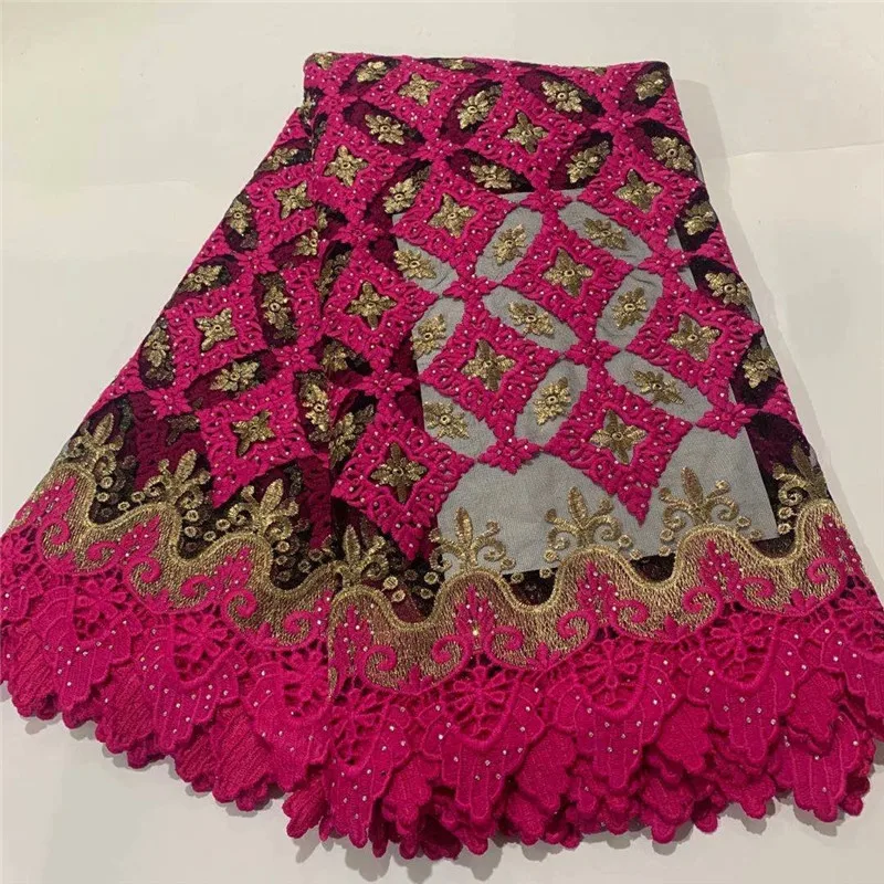 

High Quality 2020 African Nigerian Milk Silk Lace Fabric Embroidery French Lace Fabric For Party with stones df68-43