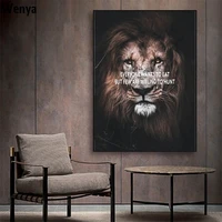 lion animal canvas poster motivational quotes wall art print painting nordic style decoration picture modern home room decor