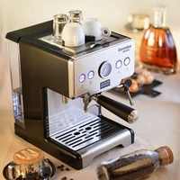 gemilai espresso coffee machine household 15bar italian semi automatic pump pressure steam milk froth 1 7l water tank crm3605