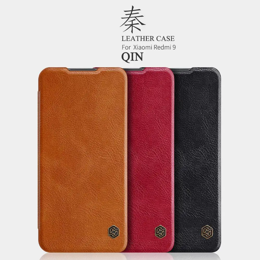 

leather case for xiaomi redmi 9 Nillkin QIN Protective flip Cover wallet Case for redmi 9 redmi9
