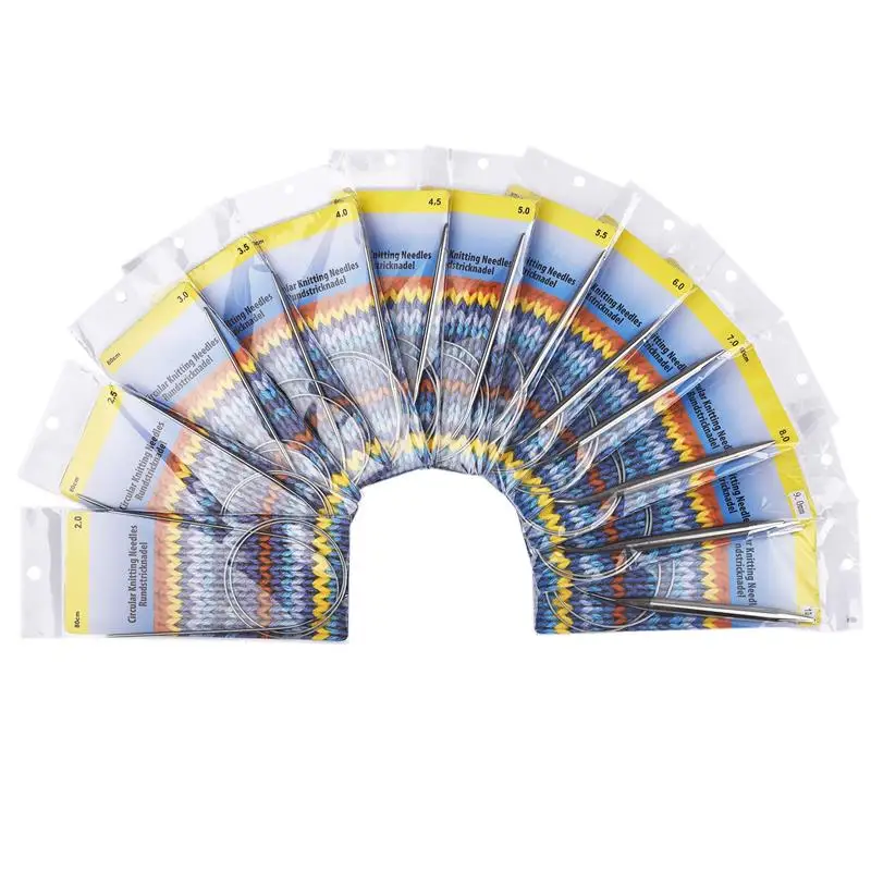 Спицы круговые вязальные из нержавеющей стали 80 см 2 0-10 мм спицы для вязания