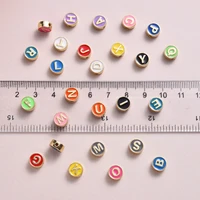 colorful dripping oil alloy 26 letters beads new arrival ins enamel cute loose beads diy bracelet necklace jewelry accessories