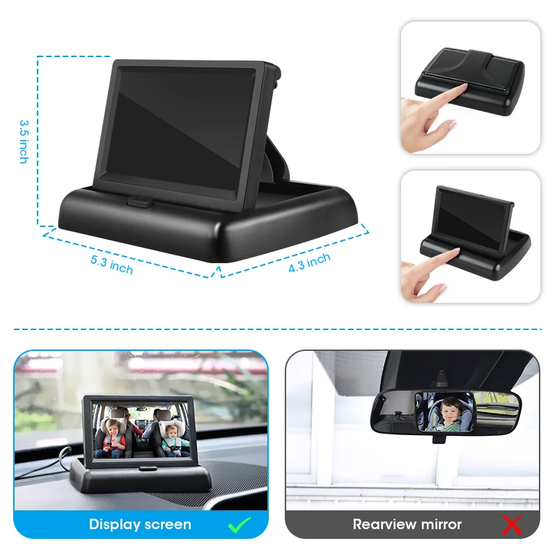 Goede Jmcq Baby Monitoren Bewakingscamera 'S Bewakingscamera Kit In Auto Nachtzicht Ahd 1080P Achteruitrijcamera Hoofdsteun Monitor