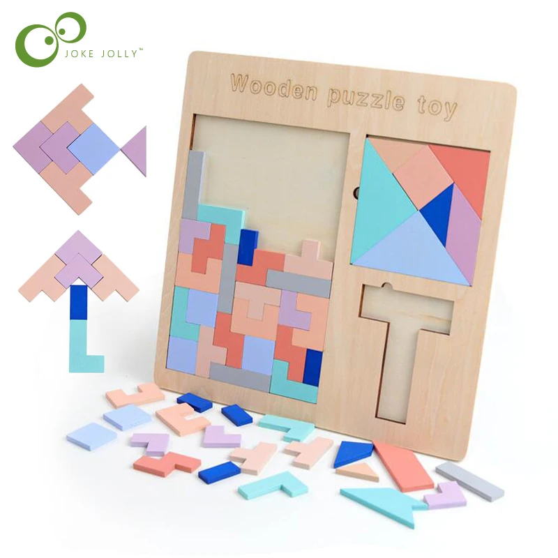 Детский деревянный тетрис головоломки игрушки красочные доска Детские Magination