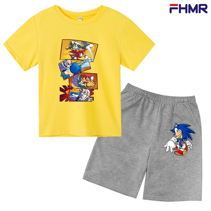 

Hot sale in 2021 boys' supersonic printing clothing children's clothing girls' coat T-shirt clothing children's summer suit