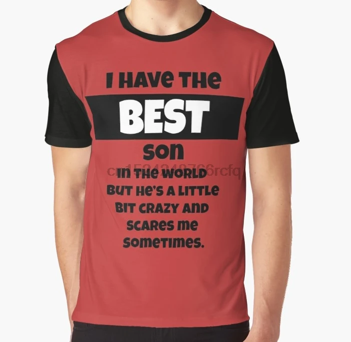 По всему принту 3D женская футболка мужская забавная у меня есть лучший сын в мире