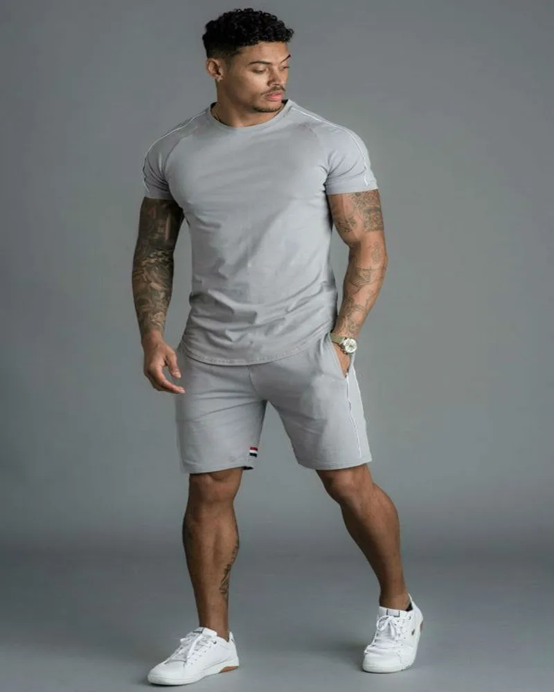 

Sports Fashion Solid Color Men'S 2021 Summer 2-Piece Suit Men'S Lapel Zipper Top And Drawstring Pants Suit Casual Suit M-3XL