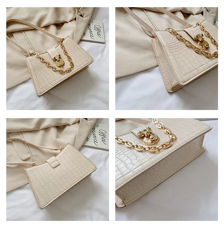 

Female Bag 2021 Trendy Spring And Summer Chain Underarm Bag All-match Shoulder Bag Fashion Portable Small Square Bag