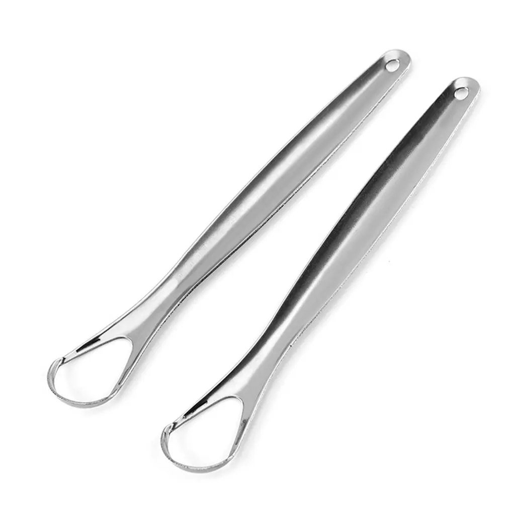 

Щетка для языка из нержавеющей стали, практичный скребок для языка для уменьшения дыхания, металлический скребок для языка, прочный скребок