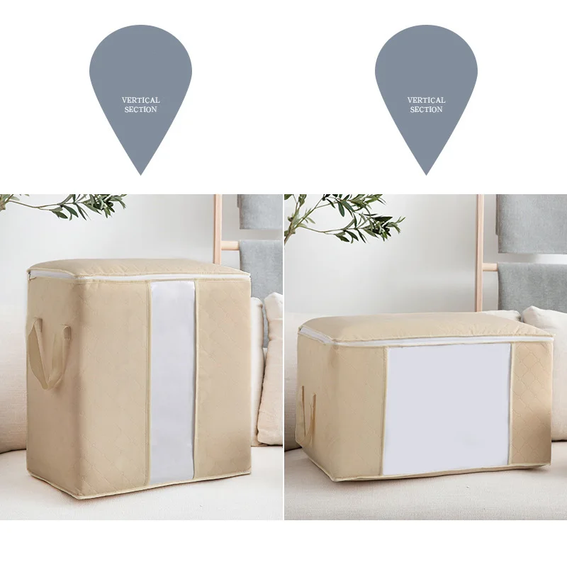 

Storage Bag Box Portable Organizer Non Woven Underbed Pouch Storage Box Bamboo Clothing Storaging S9S21S18