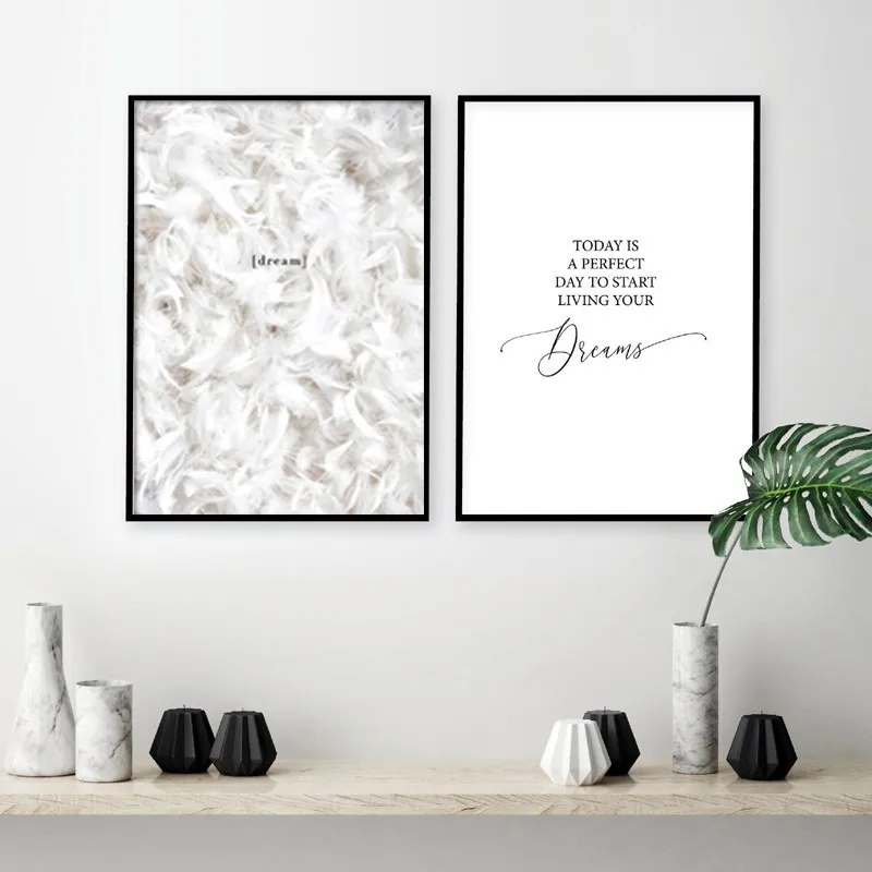 Современная креативная белая фотография мечты цитаты картины на холсте