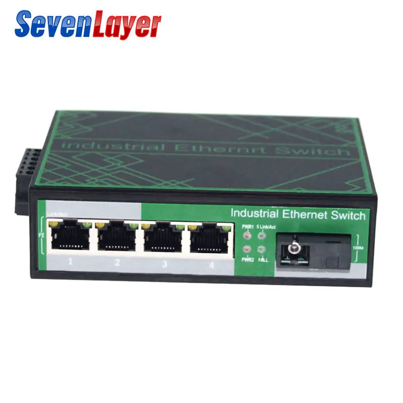Промышленный Ethernet коммутатор 10/100 м волоконные переключатели 1SC 4 RJ45