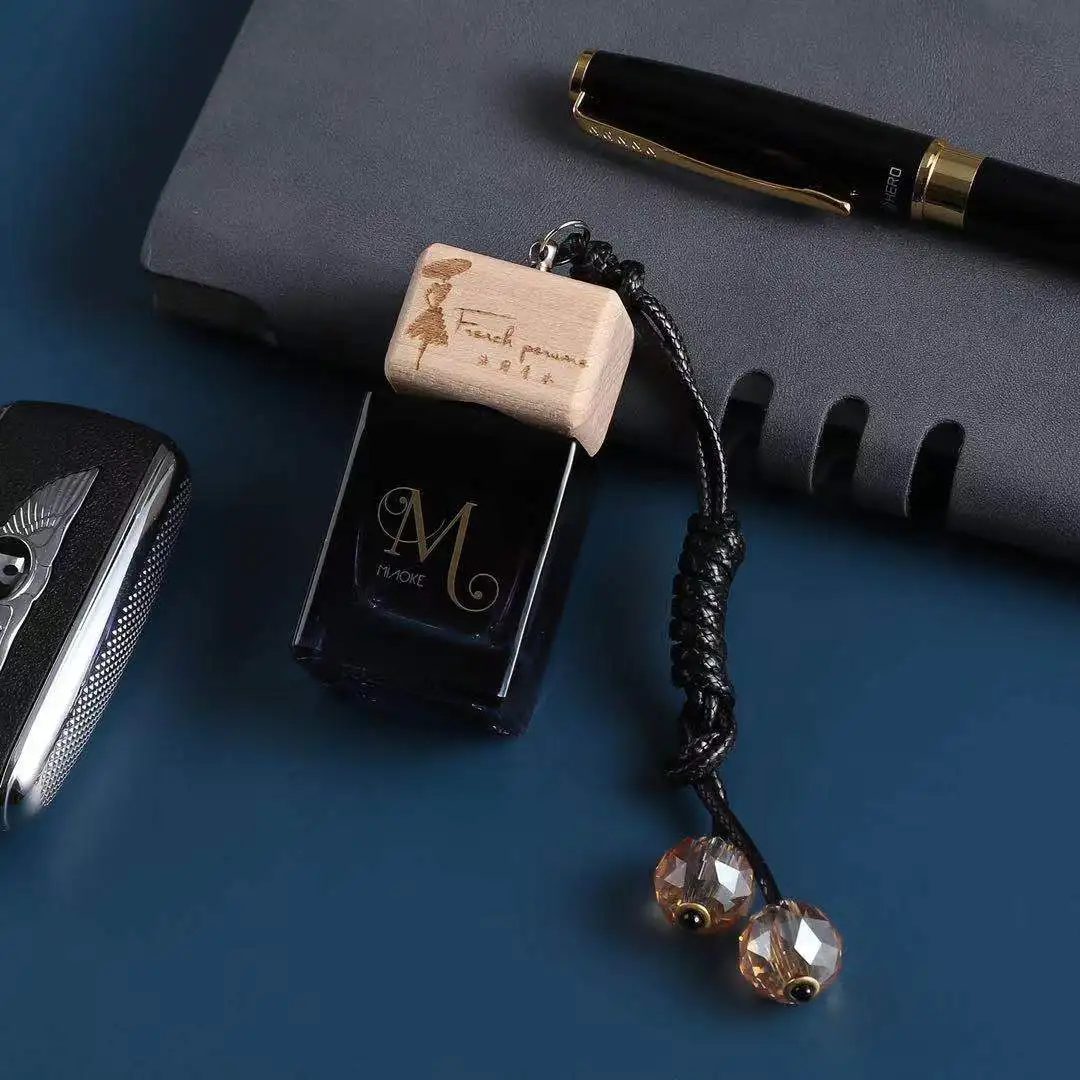 

Original Small Fresh 12ML Square Perfume Pendant Empty Car Hanging Essential Oil Bottle 100PCS/LOT