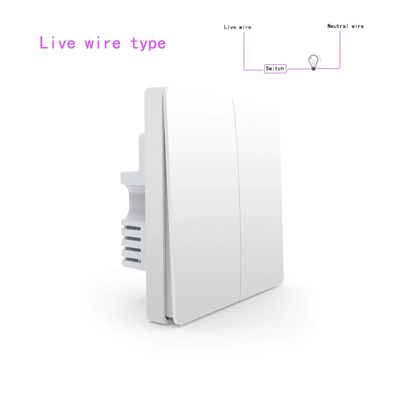 Live type 2 Умный переключатель Aqara, светильник с дистанционным управлением, ZiGBee, wifi, беспроводной ключ, настенный проводной переключатель, умный дом, работа для mi jia mi Home APP - Цвет: Live type 2