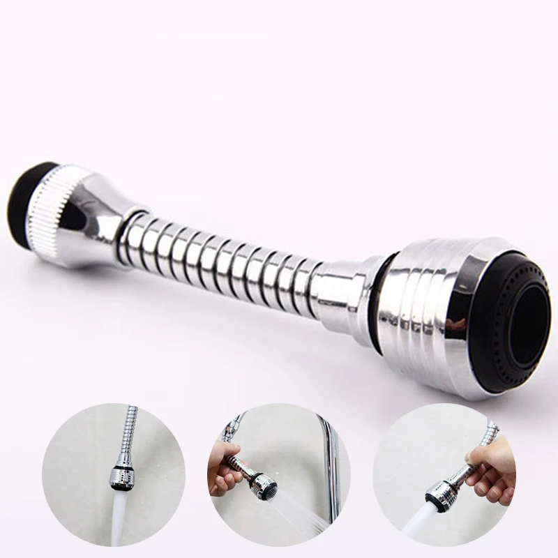 

360 Degree Adjustment Kitchen Faucet Extension Tube Bathroom Extension Water Tap Water Filter Foam Kitchen Faucet Accessories