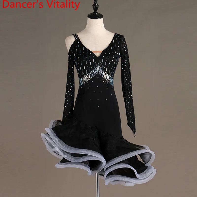

Latin Dance Dress for Women Latin Dancing Competition Dresses Customied Adult Child Rumba Professional Stage Wear Dance Clothing