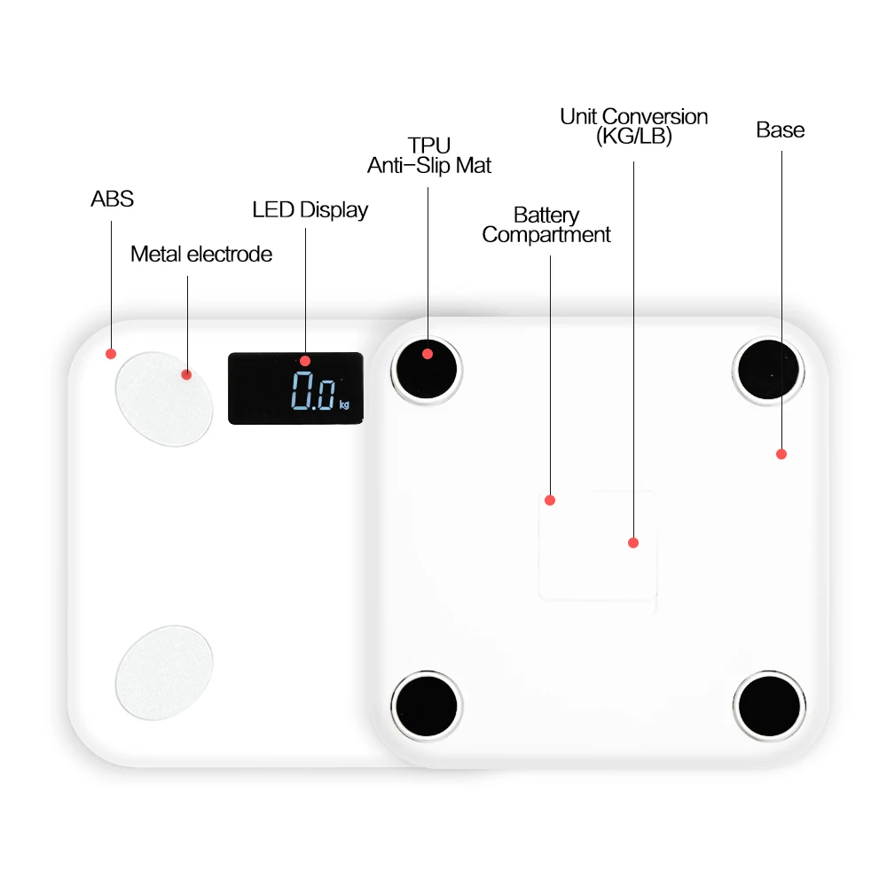 Электронные цифровые весы для ванной комнаты с Bluetooth и приложением Android IOS | Дом