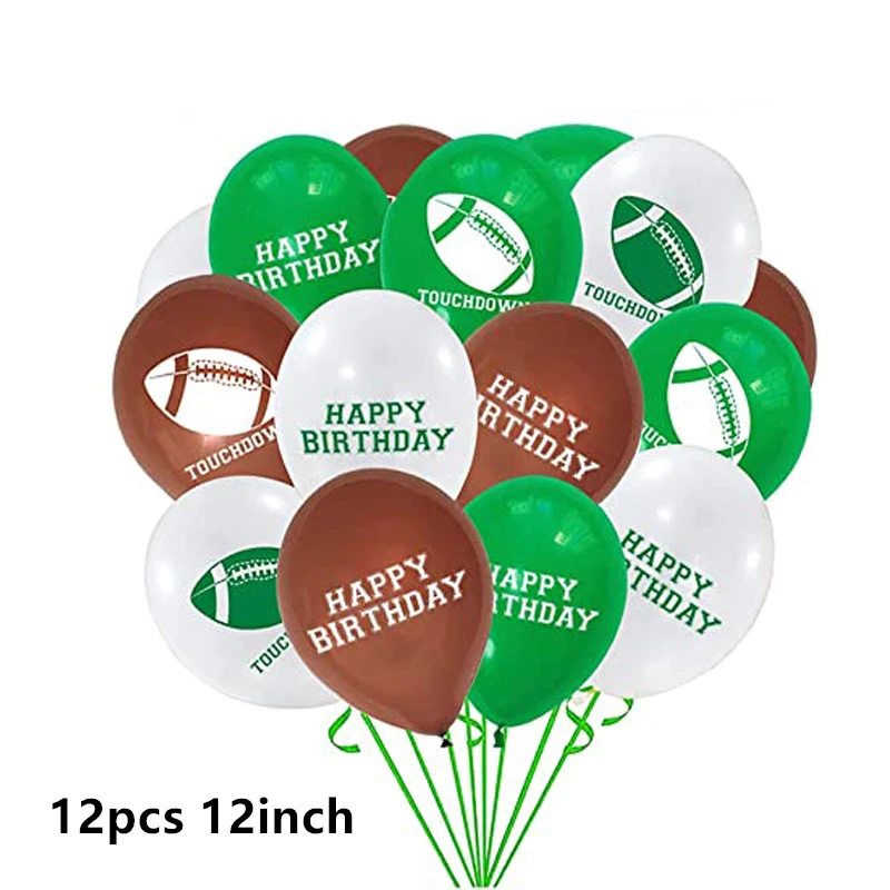1set American Football Balloons Rugby Theme Party Ballons Happy Birthday Banner Boy Kids Sports Decorations Supplies | Дом и сад