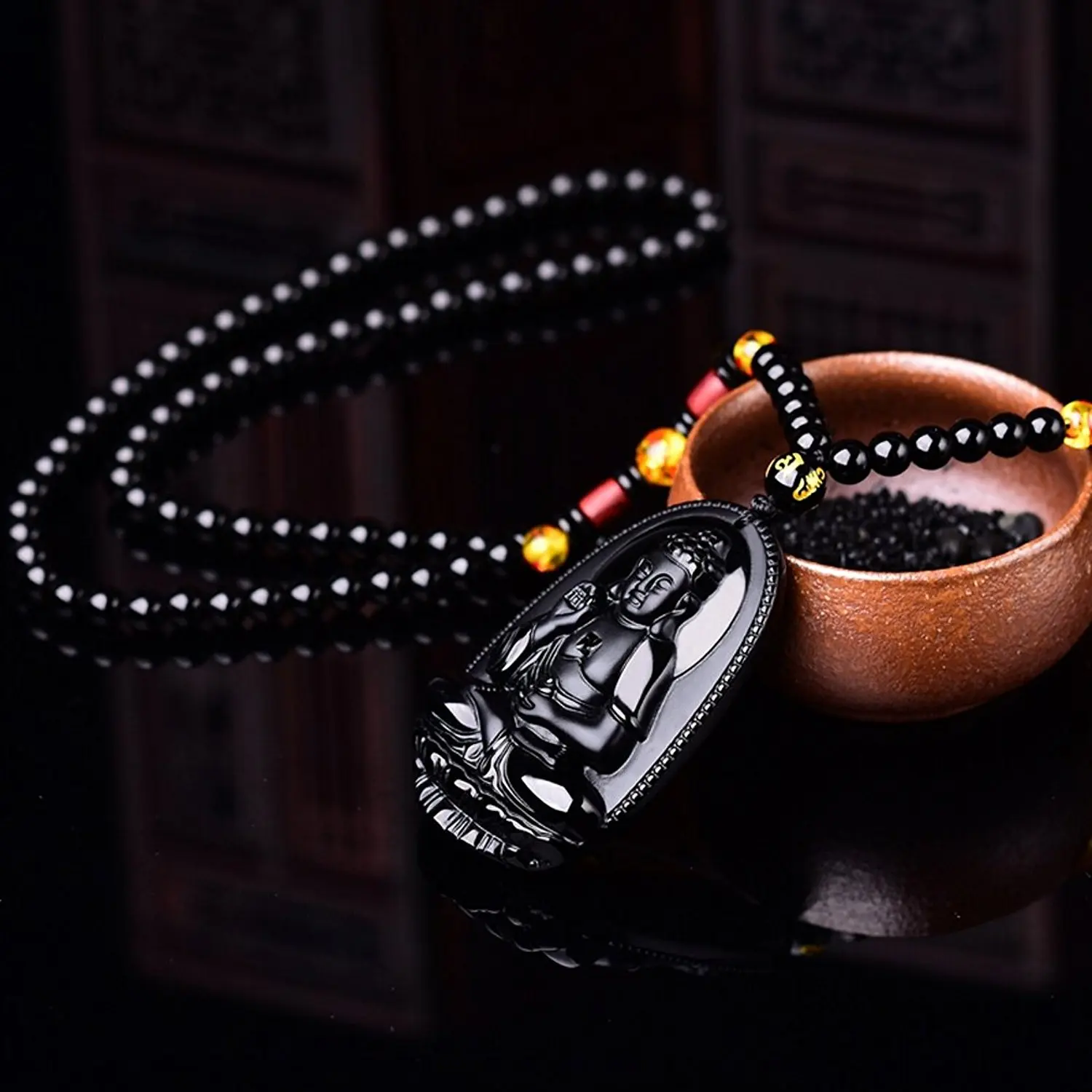 LETSFUN Изящные Ювелирные изделия подвеска Будды ожерелье Бодхисаттва амулет