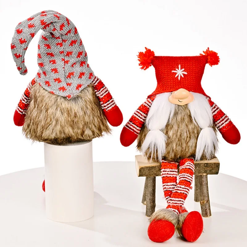 Рождественская подвесная кукла без лица Rudolph вязаная шапка женские