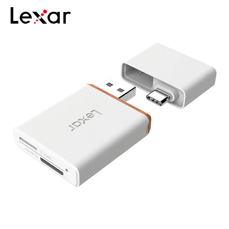 100% Оригинальный USB 3 1 Lexar 2 в микро SD Кардридер высокоскоростной двойной порт NM