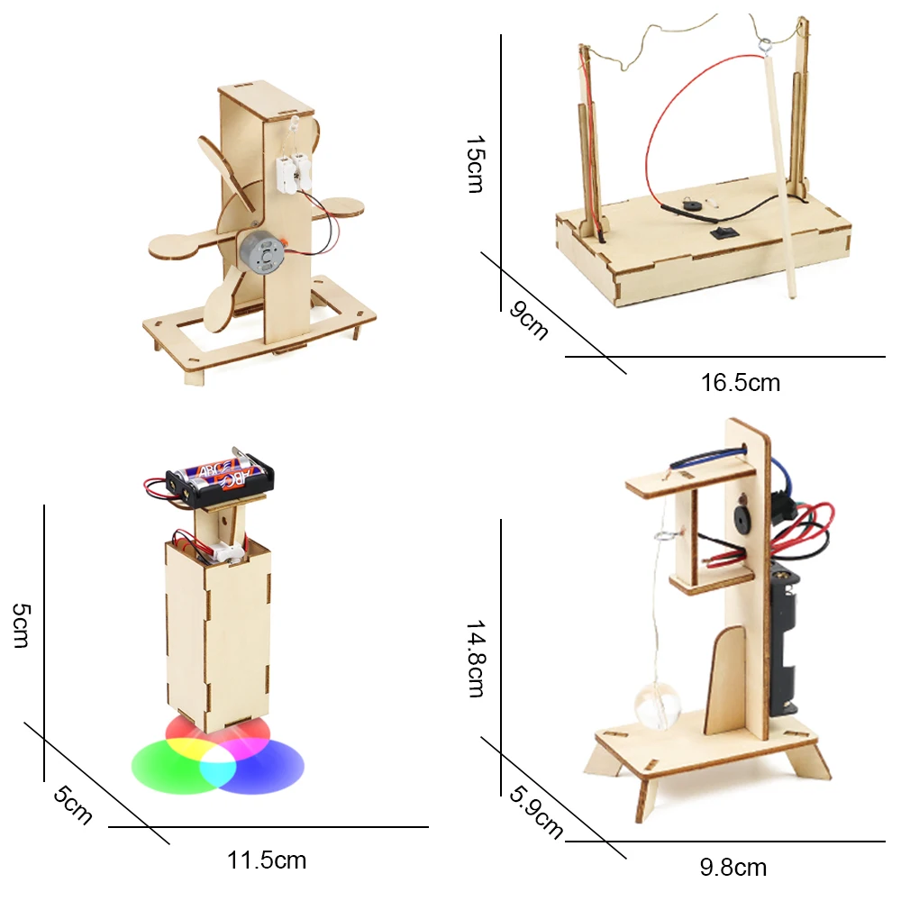 

Hahowa Science Experiment Kit Technology Sets For Kids Electric Toys Physics Diy Wooden Stem Electronics Educational Child Gift