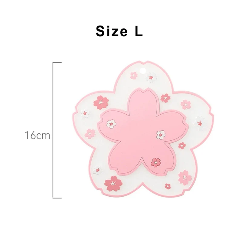 

Soft Sakura Cute Coaster Placemat Rubber Dining Table Mat Insulation Non-slip Sakura Coaster Desk Cup Mat kitchen Accessories