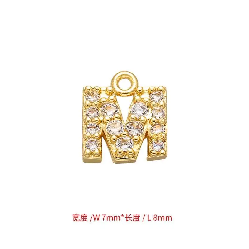 

26Pcs Fashion A-Z 26 English Letter Crystal Earring Charms Small Alphabet Bracelet Necklace Pendant Exquisite Jewelry Findings