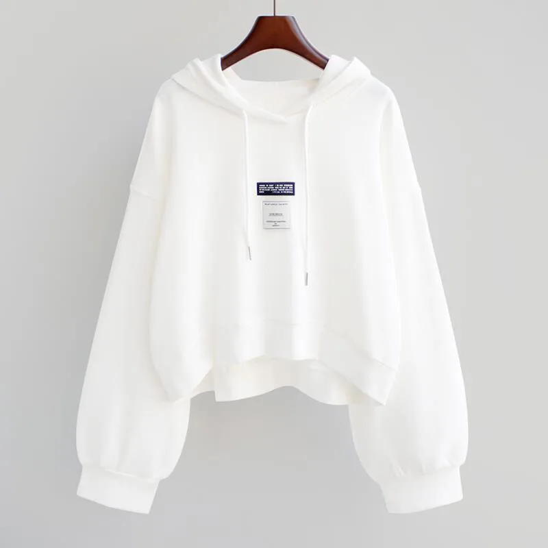 

2022 Autumn New Loose Slim Casual Hooded Sweater Korean Simple Solid Color Street Style All-match Women Tops Tide Free Shipping