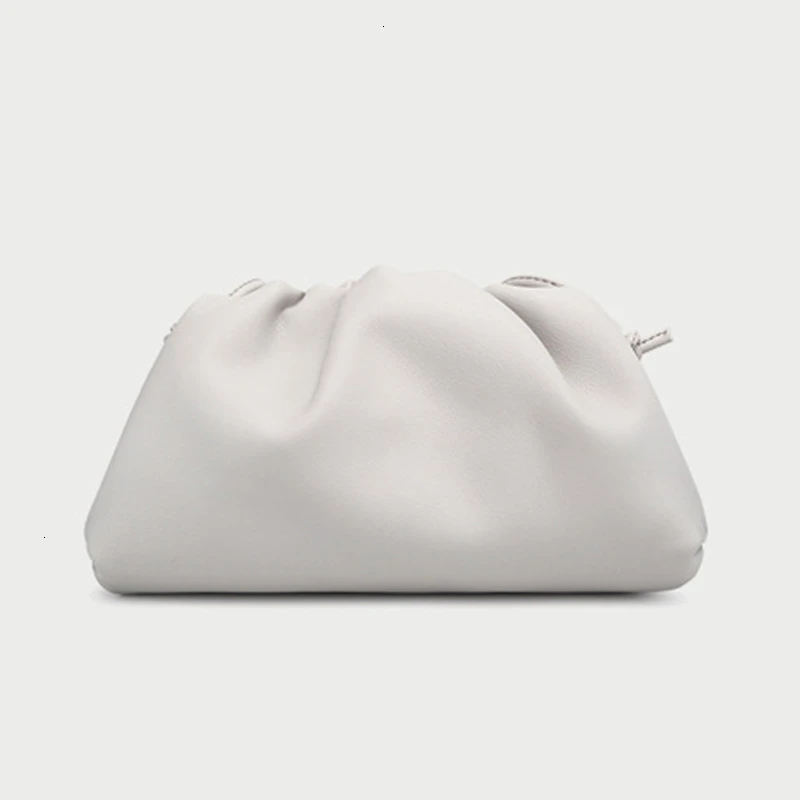The Pouch Bag Day Clutch Soft Leather Hand Bag Dumpling Luxury Handbags Women Bags Designer Crossbody Bags For Female Michael - Цвет: white