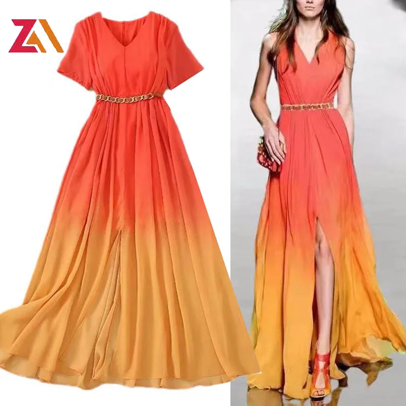 ZALady дизайнерские взлетно-посадочной полосы цвет Вечерние вечернее платье на