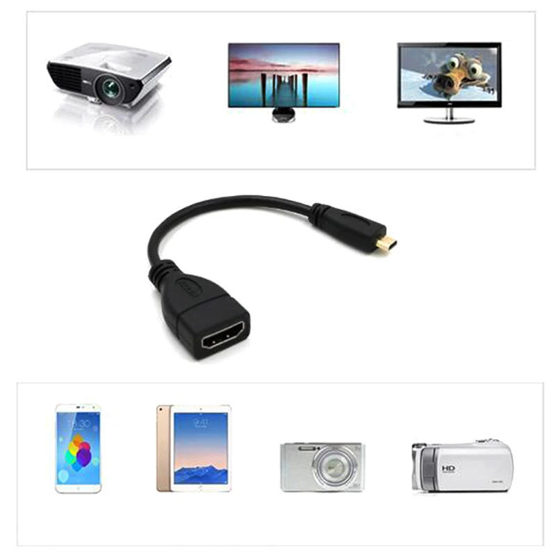 Вверх вниз вправо влево угловой микро HDMI к адаптер Папа-мама Разъем 10 см для HDTV