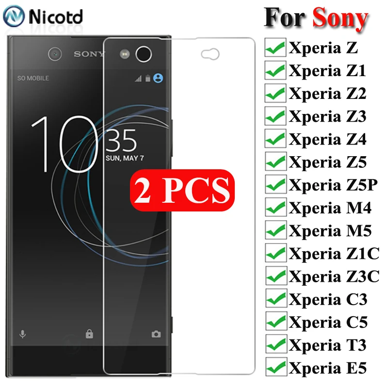 Закаленное стекло для Sony Xperia Z Z1 Z2 Z3 Z4 Z5 Защитная пленка Compact C3 C5 M2 L1 L2 L3 2
