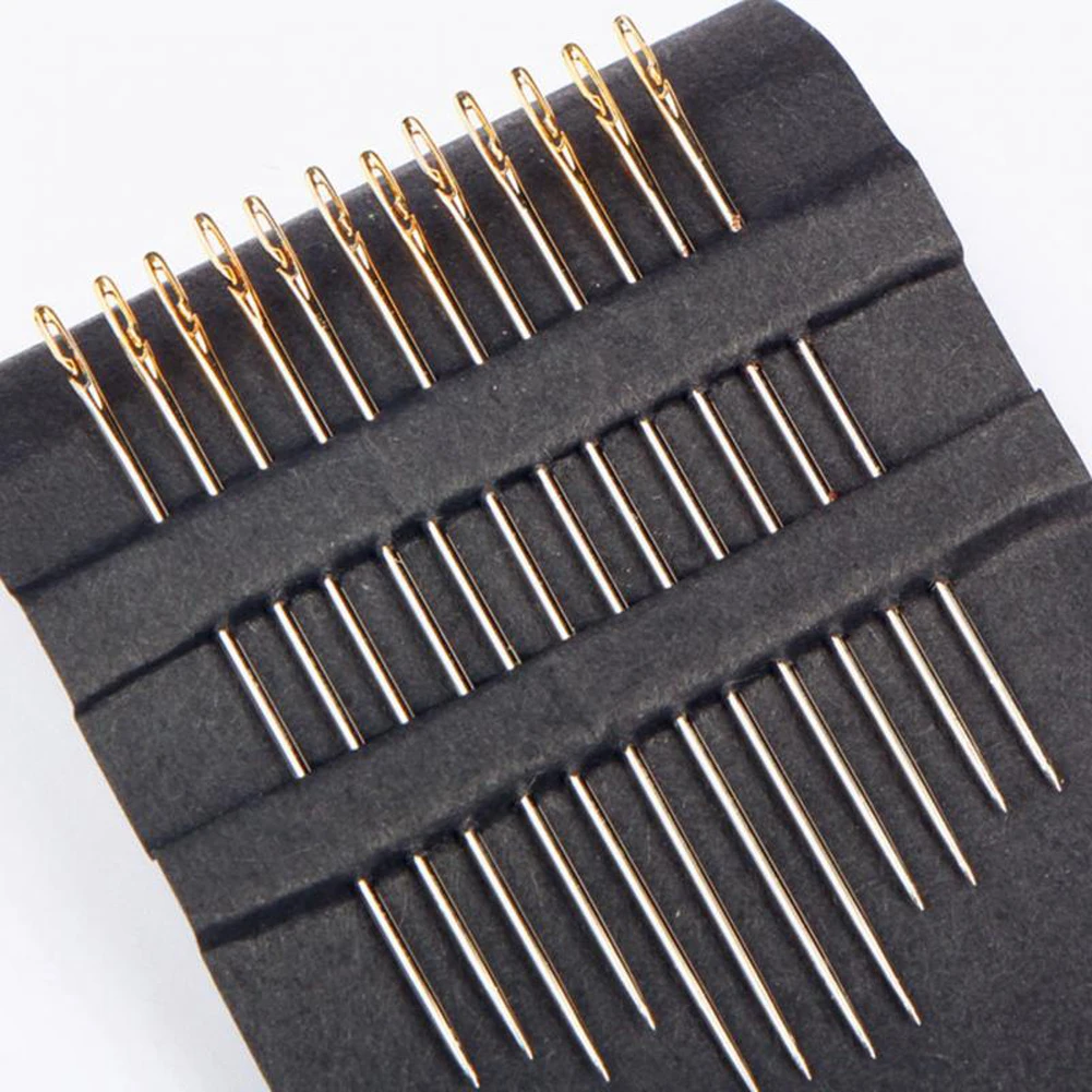 Stainless Steel Sewing Machine Needless Threading Hand Elderly Needle-side Hole Blind Needle Household 12 Pcs | Дом и сад