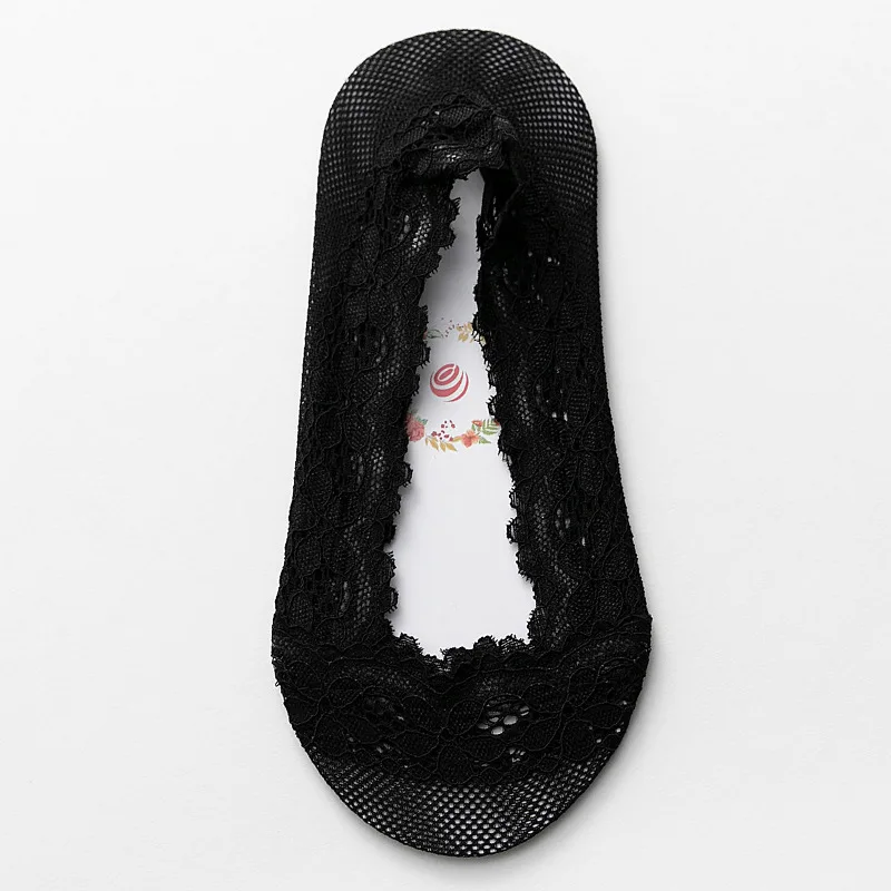 

3 Pairs Teenage invisible Lace Ship Socks Summer Silicone Doesn't Come off Soft Girl's Shallow Mouth Socks Multicolor Options